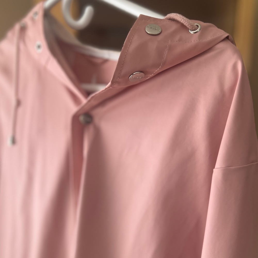 Rains Womens Matte Pink Waterproof Raincoat XXS-XS Preppy Outdoor Relaxed Fit - Picture 7 of 15